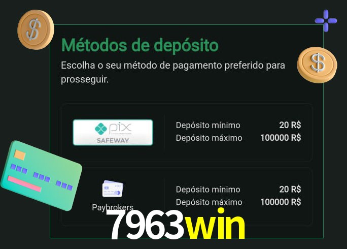 O cassino 7963win oferece uma grande variedade de métodos de pagamento